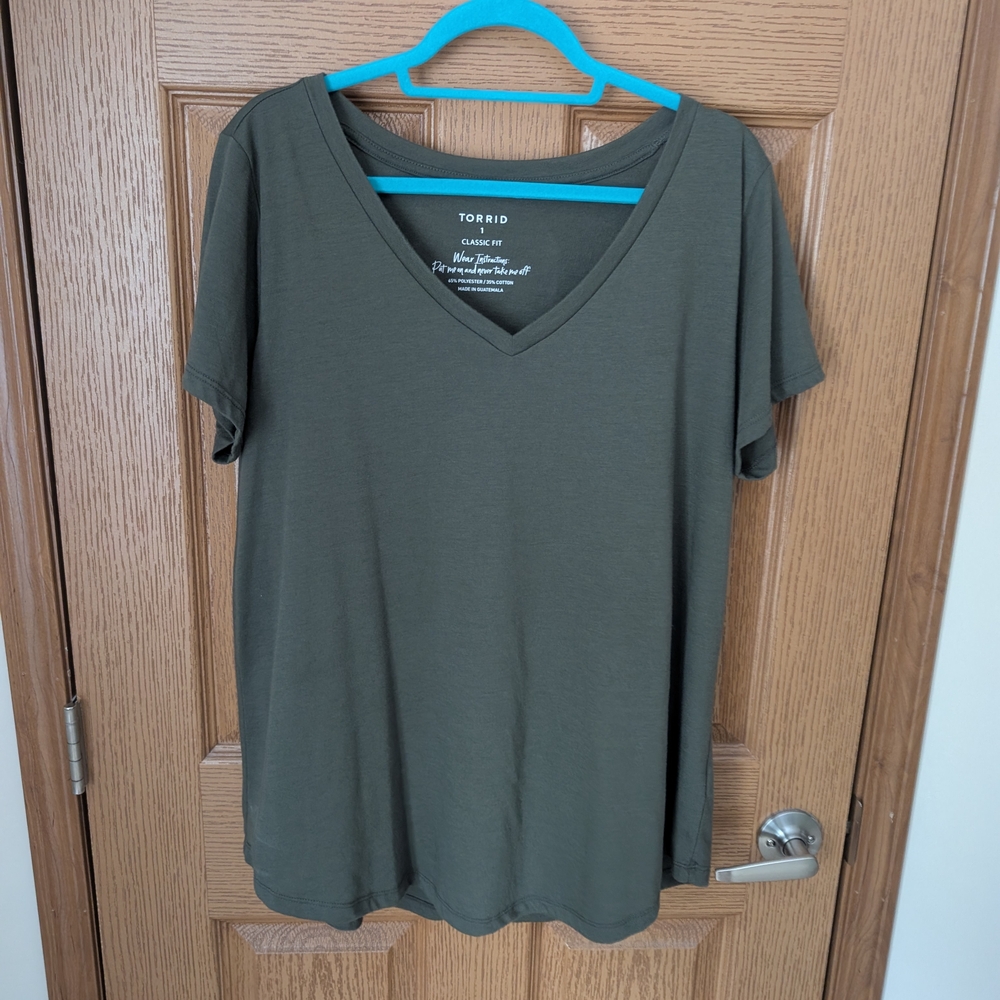 Torrid Olive Green Short Sleeve Tee